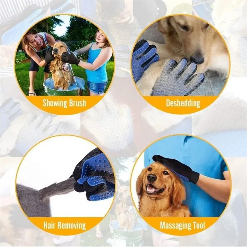 NEW Dog pet grooming mitts gloves for washing grooming massage deshedding B83